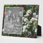 白いPhloxフラワーガーデン自分の写真を追加 フォトプラーク (側面)