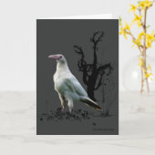 白いravenグリーティングカード カード (黄色い花)