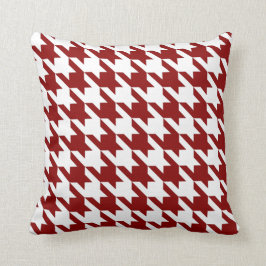 白いRed Pied De Poule Houndstooth クッション