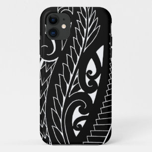 白いsilverfernニュージーランドの国の象徴の芸術 iPhone 11 ケース