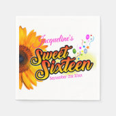 白いSweet sixteen スタンダードカクテルナプキン (正面)
