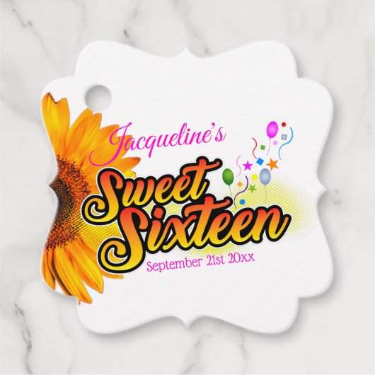 白いSweet sixteen フェイバータグ (正面)