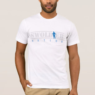白いSwoldierの国家のTシャツ Tシャツ