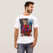 白いTシャツに猫のプリント Tシャツ (正面フル)