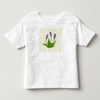 白いTシャツに紫の花 トドラーTシャツ