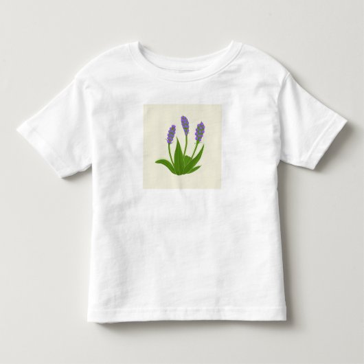白いTシャツに紫の花 トドラーTシャツ (正面)