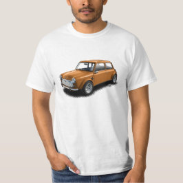 白いTシャツのクラシックなオレンジ小型車 Tシャツ