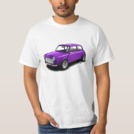 白いTシャツのクラシックな紫色の小型車 Tシャツ