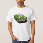 白いTシャツのハドソン緑の変換可能な車 Tシャツ (正面)