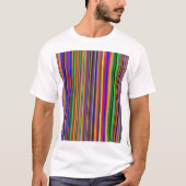 白いTシャツのマルチカラーデザイン Tシャツ (正面)