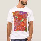 白いTシャツのマルチカラーデザイン Tシャツ (正面)