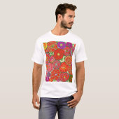 白いTシャツのマルチカラーデザイン Tシャツ (正面フル)
