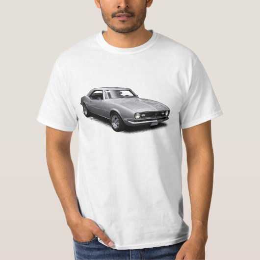 白いTシャツの銀製のCamaro Tシャツ (正面)