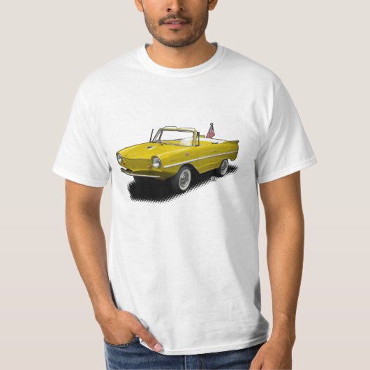白いTシャツの黄色い水陸両用コンバーチブル Tシャツ (正面)