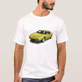 白いTシャツの黄色いPantera Tシャツ