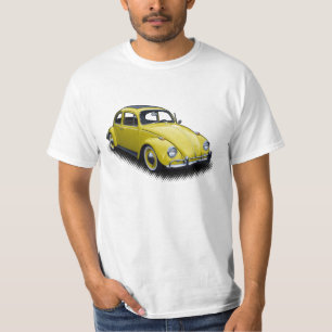 白いTシャツの黄色くクラシックな虫 Tシャツ