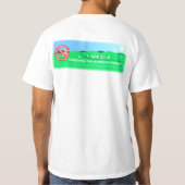 白いTシャツのABCDのロゴ及び旗 Tシャツ (裏面)