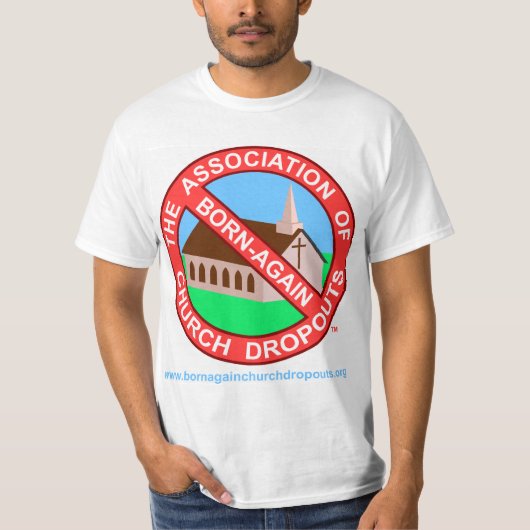 白いTシャツのABCDのロゴ及び旗 Tシャツ (正面)
