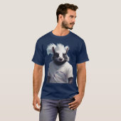 白いTシャツを着た空想的な人間化したスカンク Tシャツ (正面フル)