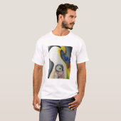 白いTシャツを絵を描いている素晴しいペンギン Tシャツ (正面フル)