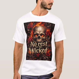 白いTシャツ ドクロ デザイン メンズ Tシャツ