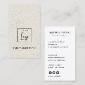 白いTERRAZZOテクスチミニマルャからロゴを追加 名刺 (正面/裏面)