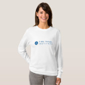 白いTTIのロゴの長袖のTシャツ Tシャツ (正面フル)