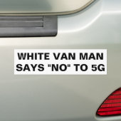 白いvan manは5Gを拒否します バンパーステッカー (車上)