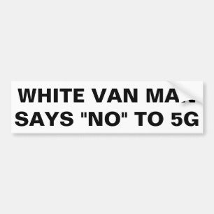 白いvan manは5Gを拒否します バンパーステッカー