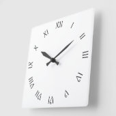 白いwccn上の黒いスクリプトのローマ数字 スクエア壁時計 (傾斜)