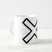白いXの十字 コーヒーマグカップ (正面左)