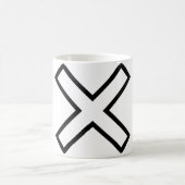 白いXの十字 コーヒーマグカップ (中央)