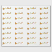 白いX-masの包装紙の贅沢な金ゴールドサンタ ラッピングペーパー (フラット)