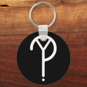 白いY?記号 キーホルダー (正面)
