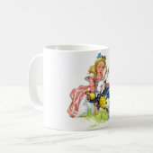 白うさぎがアリスに競走する コーヒーマグカップ (正面左)
