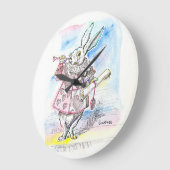 白うさぎが時を告げる ラージ壁時計 (傾斜)