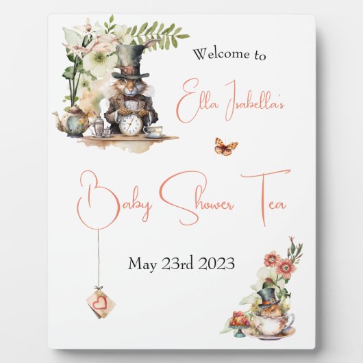 白うさぎとティーカビクトリアンップマウス フォトプラーク (正面)