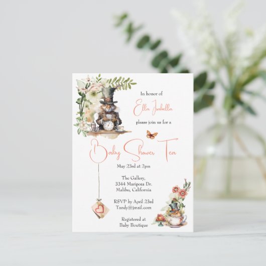 白うさぎとティーカビクトリアンップマウス ポストカード (スタンド正面)