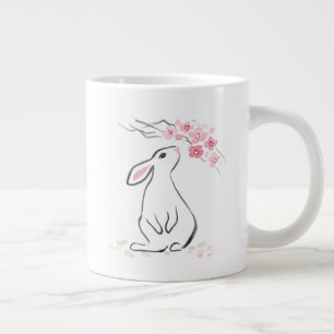 白うさぎと桜ブロッサム ジャンボコーヒーマグカップ