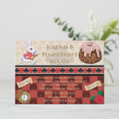 白うさぎのお茶のパーティーが遅れない誕生日 招待状 (スタンド正面)