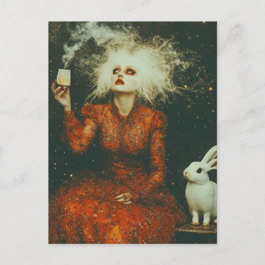 白うさぎのお茶の時間 ポストカード (正面)