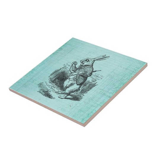 白うさぎのアリスが不思議の国の芸術に タイル (側面)