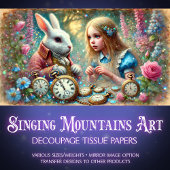 白うさぎのウッドランド時計聖域デクページ 薄葉紙