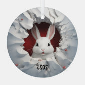 白うさぎのクリスマス ガラスオーナメント (裏面)