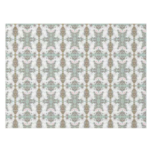 白うさぎのテーブルクロスクリスマスベリーソフトグリーン テーブルクロス (正面(横))