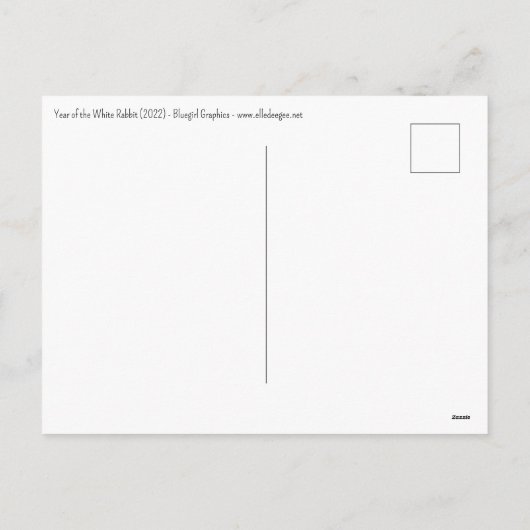 白うさぎの年 シーズンポストカード (裏面)