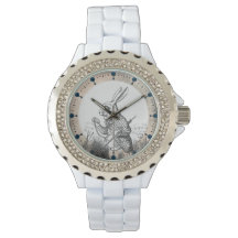 白うさぎアリス（ワンダーランド）エナメル時計