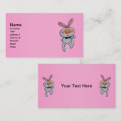 白うさぎオレンジノーズボウタイサムアップサイン 名刺 (正面/裏面)