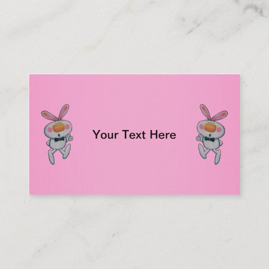 白うさぎオレンジノーズボウタイサムアップサイン 名刺 (裏面)