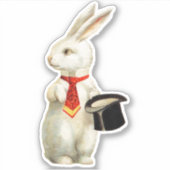白うさぎカスタムカットのビニールシール シール (正面)
